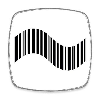 Barcode in Wellenform - Viereckiger Kühlschrankmagnet - Weiß - Vorne