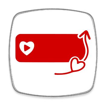 Schönes YouTube-inspiriertes flaches Symbol zum Abonnieren - Viereckiger Kühlschrankmagnet - Weiß - Vorne