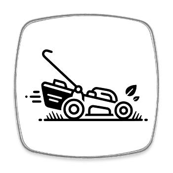 Lawn Mowing | Gardening & Dad's Hobby - Square fridge magnet - white - Front