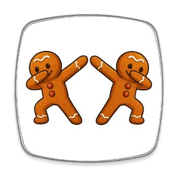  Lebkuchenmann Dabbing 2 - Viereckiger Kühlschrankmagnet - Weiß - Vorne