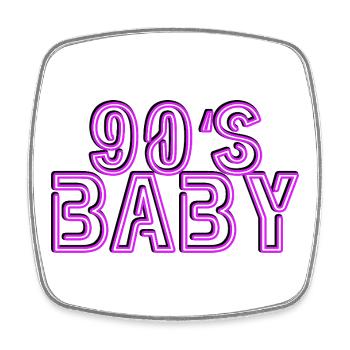 90 Baby  - Viereckiger Kühlschrankmagnet - Weiß - Vorne