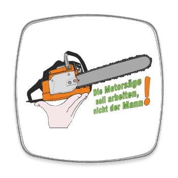 Chainsaw humor without background - Square fridge magnet - white - Front