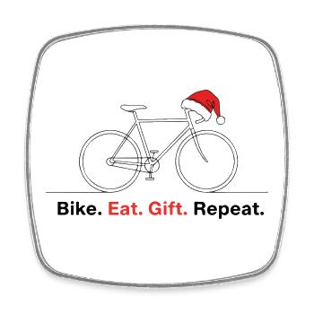 Bike Eat Gift Repeat - Square fridge magnet - white - Front