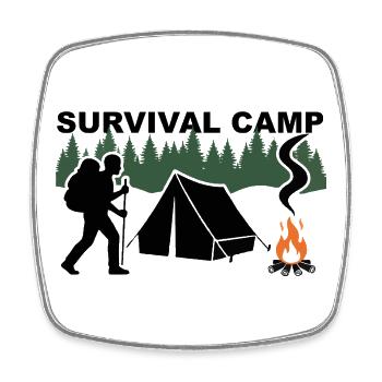 Survival Camp - Square fridge magnet - white - Front