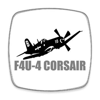 F4U 4 Corsair - Magnet carré - blanc - Devant