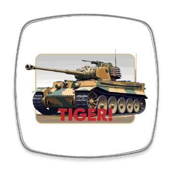 Tiger Panzer Illustration - Viereckiger Kühlschrankmagnet - Weiß - Vorne
