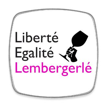Liberté Egalité Lembergerlé - Viereckiger Kühlschrankmagnet - Weiß - Vorne