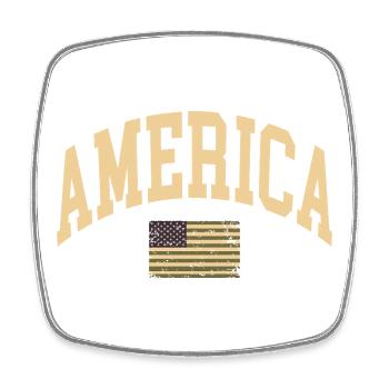 Amerika Camouflage Flagge - Viereckiger Kühlschrankmagnet - Weiß - Vorne