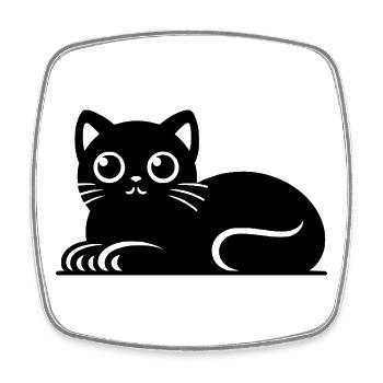 Cute Cat Cat Tattoo Style Drawing - Square fridge magnet - white - Front