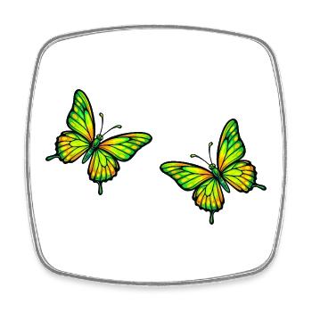 Leuchtende Schmetterlinge - Viereckiger Kühlschrankmagnet - Weiß - Vorne