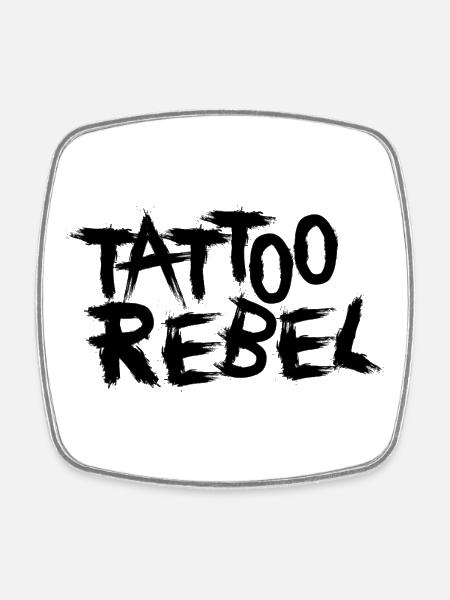 Tattoo Rebel black - Viereckiger Kühlschrankmagnet - Weiß