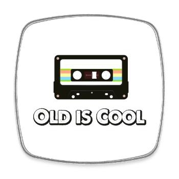 Old Is Cool – T-shirt cassette rétro - Magnet carré - blanc - Devant