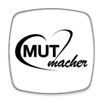 Mutmacher_Logo_schwarz - Square fridge magnet - white - Front