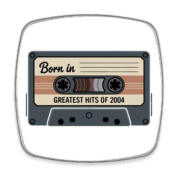 Né en 2004 Greatest Hits Retro Tape - Magnet carré - blanc - Devant