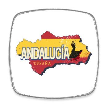 Andalusia Spain Vintage Flamenco Souvenir - Square fridge magnet - white - Front