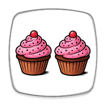 Cupcake Baking - Square fridge magnet - white - Front