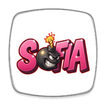 Sofia Graffiti Name Bomb Graffité 3D - Square fridge magnet - white - Front