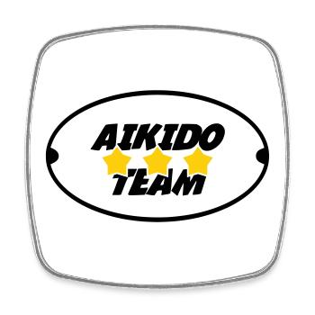 Aikido-Team - Viereckiger Kühlschrankmagnet - Weiß - Vorne