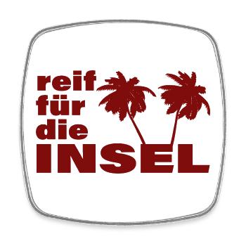 PRÊT POUR L’ÎLE - Magnet carré - blanc - Devant