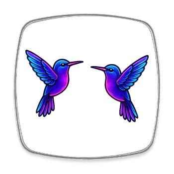 Hummingbird Bird - Square fridge magnet - white - Front