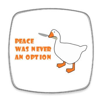Goose – Frieden war nie eine Option - Viereckiger Kühlschrankmagnet - Weiß - Vorne
