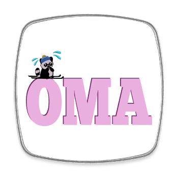 Skier Winter Sports OMA - Square fridge magnet - white - Front