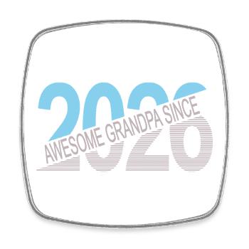Awesome_grandpa_since_2026 - Viereckiger Kühlschrankmagnet - Weiß - Vorne