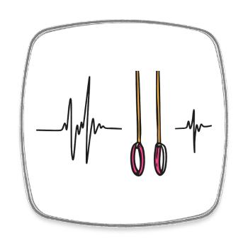 Gymnastics Rings | Rhythm Heart Athlete Strength - Square fridge magnet - white - Front