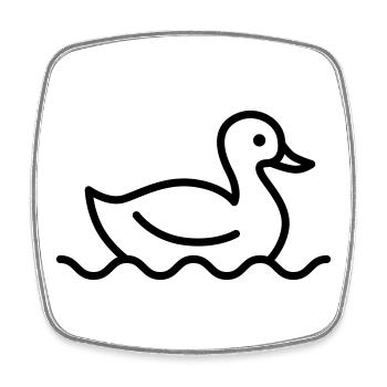 Duck - Square fridge magnet - white - Front