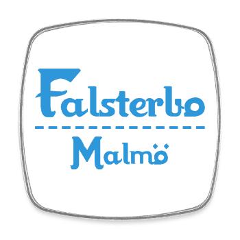 Centrum Malmö – Blue Text Design - Square fridge magnet - white - Front