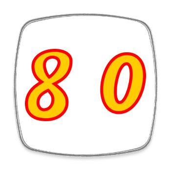 80. 80 JAHRE. 80. JUBILÄUM. 80-JAHRES-JUBILÄUM. - Viereckiger Kühlschrankmagnet - Weiß - Vorne