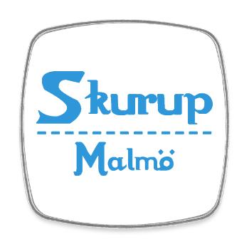 Skurup – Malmö Sky Blue Design - Square fridge magnet - white - Front