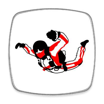 Skydiver - Square fridge magnet - white - Front