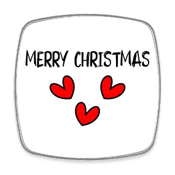 WEIHNACHTEN. FROHE WEIHNACHTEN. FROHE WEIHNACHTEN. WEIHNACHTSMANN - Viereckiger Kühlschrankmagnet - Weiß - Vorne