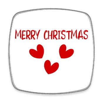 WEIHNACHTEN. FROHE WEIHNACHTEN. FROHE WEIHNACHTEN. WEIHNACHTSMANN - Viereckiger Kühlschrankmagnet - Weiß - Vorne