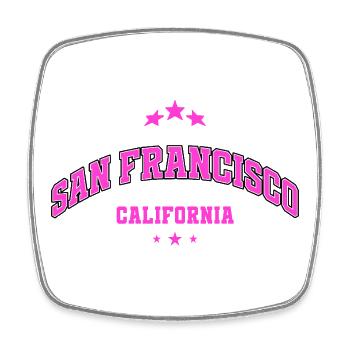 San Francisco California Print Design City - Square fridge magnet - white - Front