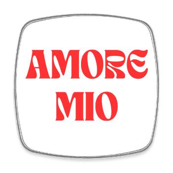 Amore Mio – Bold Red Typography Design - Viereckiger Kühlschrankmagnet - Weiß - Vorne