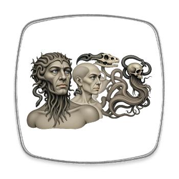 THE DAMNED #4 - dark hell - Square fridge magnet - white - Front