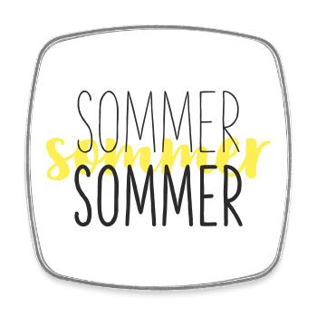 Summer Yellow Black - Square fridge magnet - white - Front