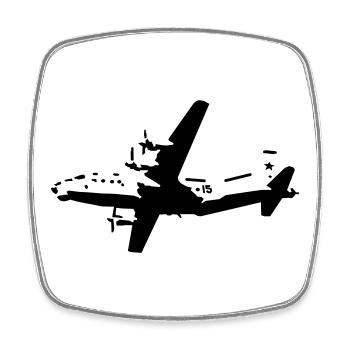 Antonov 12 - Viereckiger Kühlschrankmagnet - Weiß - Vorne