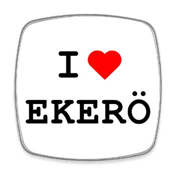 I love Ekerö - Ich liebe Ekerö - Viereckiger Kühlschrankmagnet - Weiß - Vorne