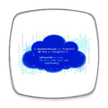 LetItSnow(); - Square fridge magnet - white - Front