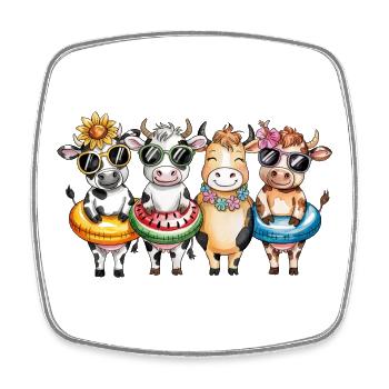 Vaches d’été - Magnet carré - blanc - Devant