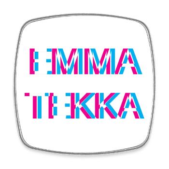 Hardtekk Tekk - Square fridge magnet - white - Front