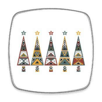 Afrika-Weihnachtsbaum - Viereckiger Kühlschrankmagnet - Weiß - Vorne