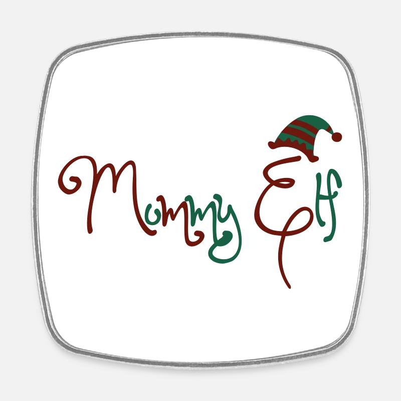 Maman Elf Noël 2 couleurs - Magnet carré - blanc