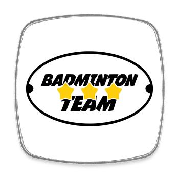 Equipe de Badminton  - Magnet carré - blanc - Devant