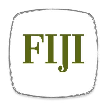 Fidji - Fidji - Îles - Pacifique - Mers du Sud - Magnet carré - blanc - Devant