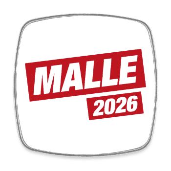 Malle 2026 - Square fridge magnet - white - Front