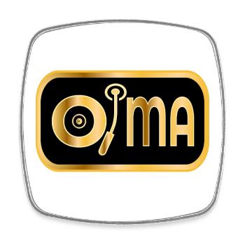 Schallplatte Musik Oma - Viereckiger Kühlschrankmagnet - Weiß - Vorne